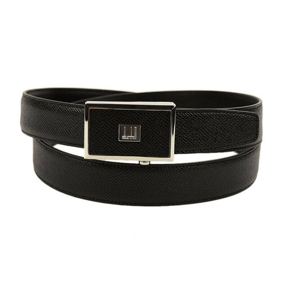 DUNHILL Mens Black LEGACY Automatic Buckle Adjustable Leather Belt 42 Italy NIB - Picture 1 of 2